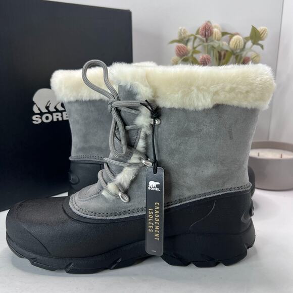 Sorel Snow Angel Waterproof Insulated Boots Quarry/Black NL3482-052 Women 8 NWB - Picture 6 of 9